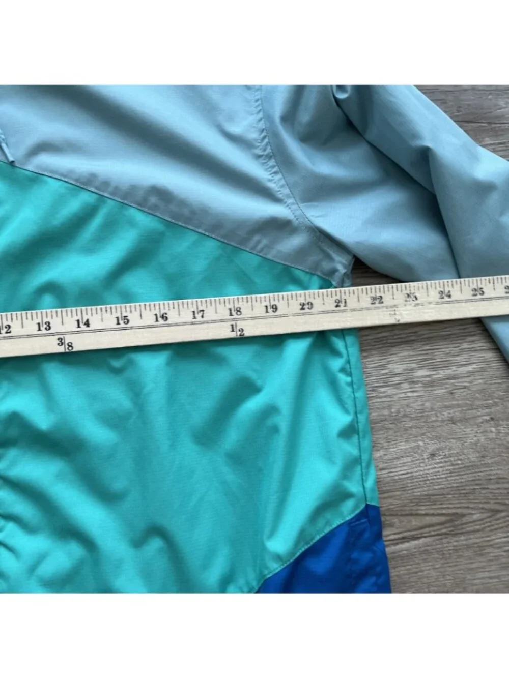 True Religion Windbreaker Jacket Mens M Teal Blue Green Full Zip Hooded